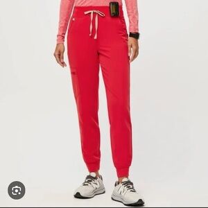 Figs Zamora Pop Red Jogger Scrub  Pants